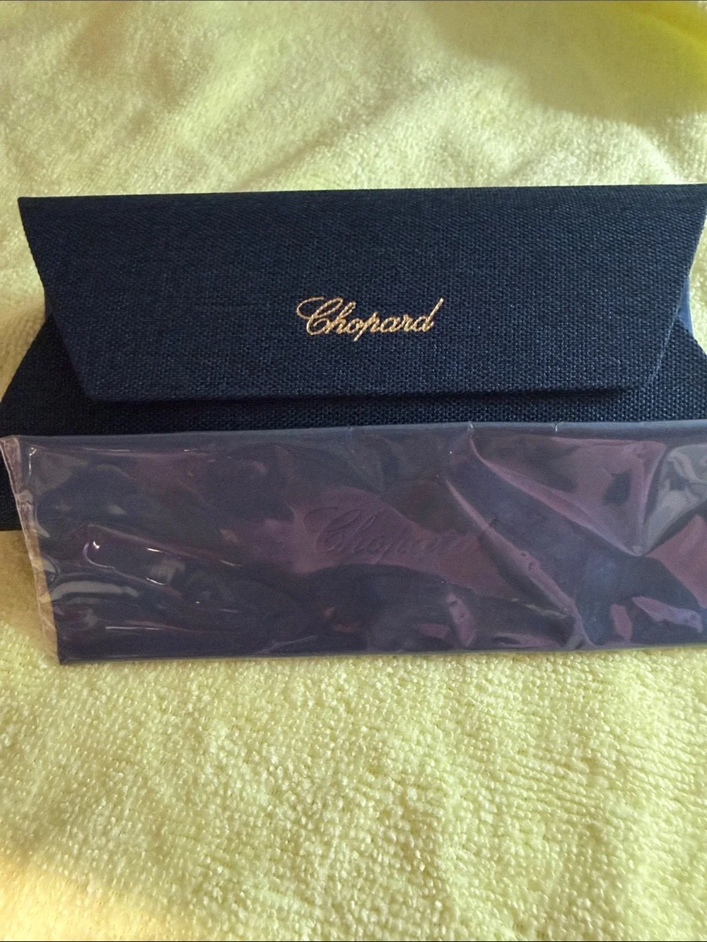 Chopard Large Blue designer Glasses case and cloth